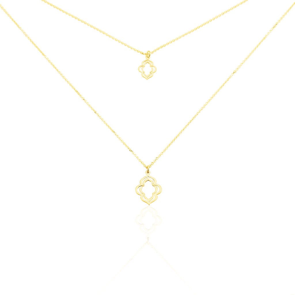 Damen Halskette Gold 375 Arabeske, Collier ohne Stein