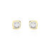 JALA Damen Ohrstecker Gold Bicolor Gold/Silber 375 (9 Karat) Diamant Weiß 0,08 ct Viereck