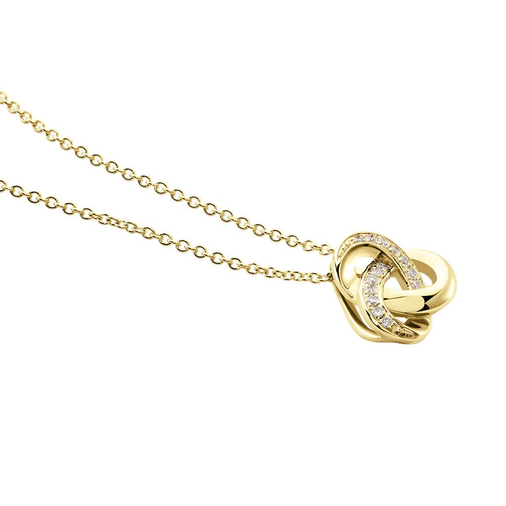 Damen Collier Gold 375 Diamant 0,05ct Knot 6,00mm - Halsketten Damen | OROVIVO