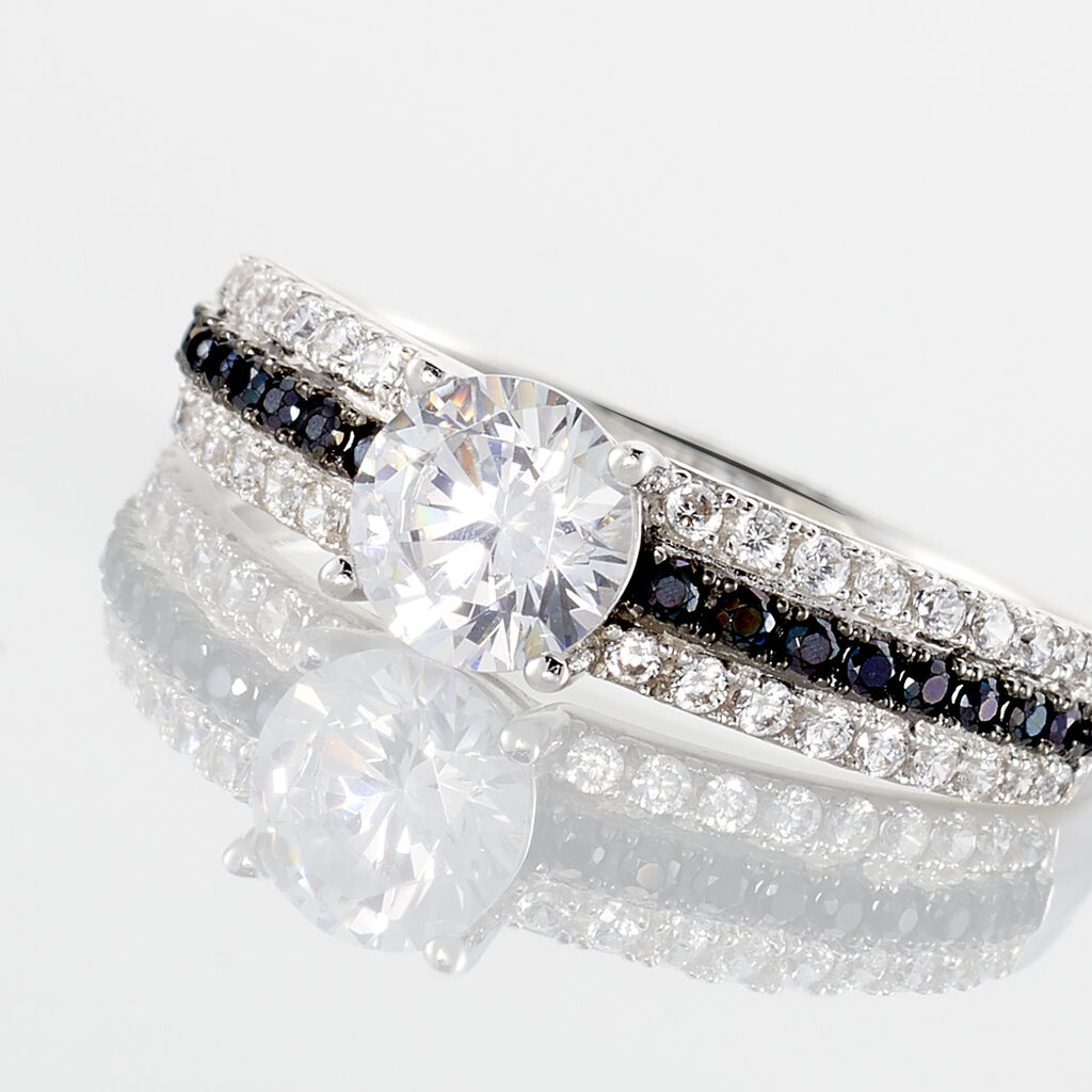 KATRINA Damen Ring Wei&szlig;gold 375 (9 Karat) Zirkonia Wei&szlig; 1,24 ct