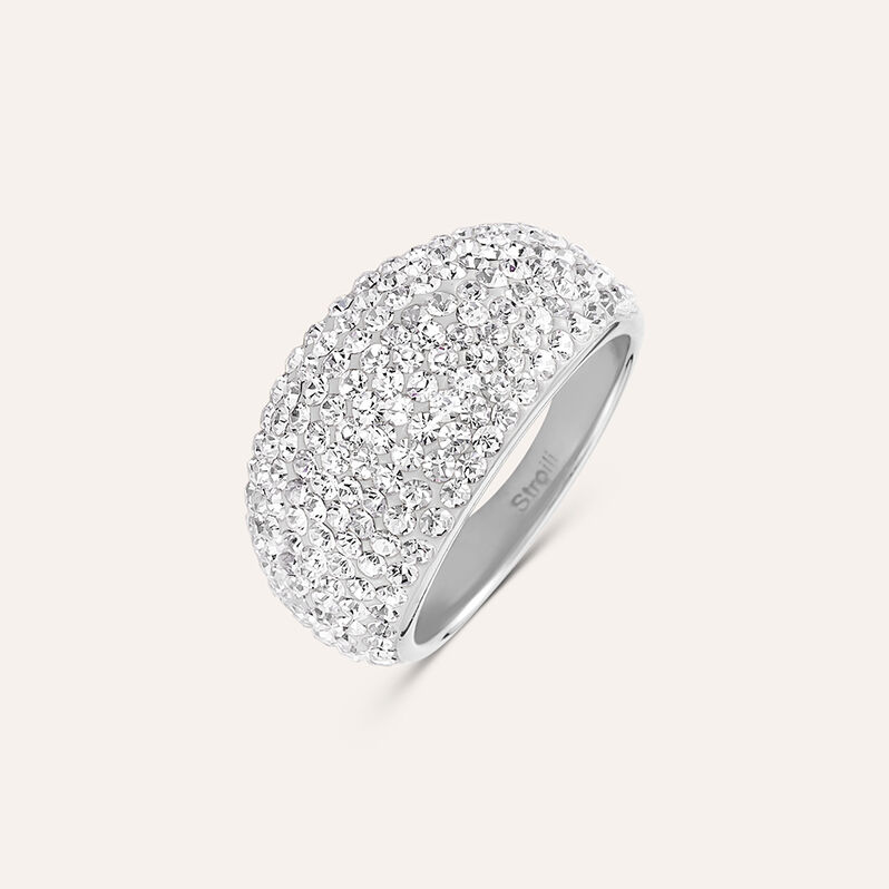 Anello Fascia Aura Acciaio Cristallo - Spannringe Damen | OROVIVO
