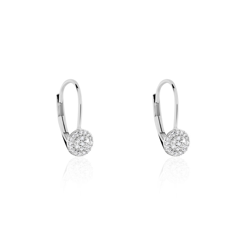 Boucles D'oreilles Pendantes Ursilla Or Weiss Diamants - Spannringe Damen | OROVIVO