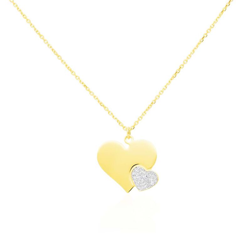 Collana in oro giallo e glitter con simbolo cuore - Spannringe Damen | OROVIVO