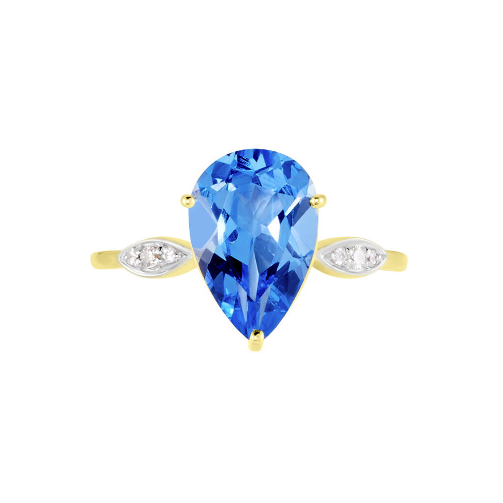 EVITTA Damen Ring Silber vergoldet 925 Andere Steine Blau 3,65 ct