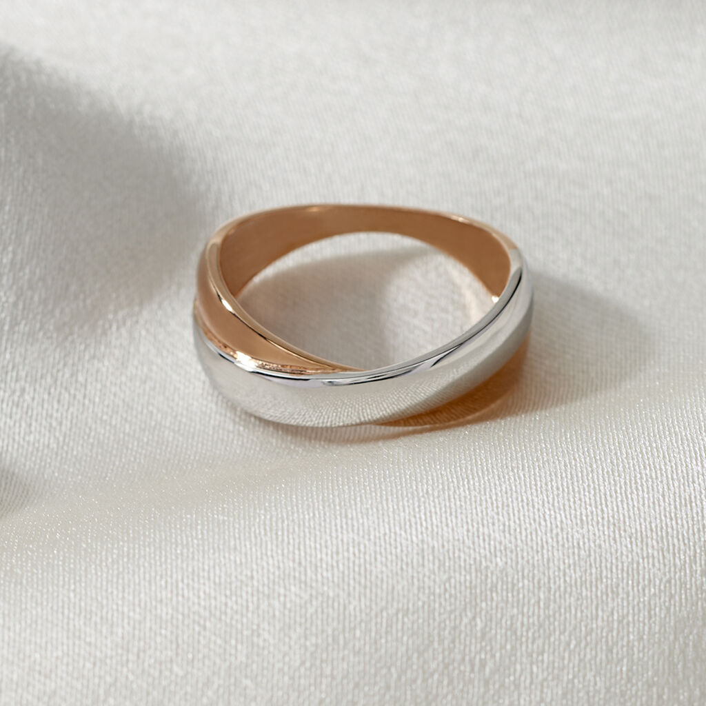 Damen Ehering Gold 375 Bicolor Maluma - Eheringe ohne Stein Damen | OROVIVO