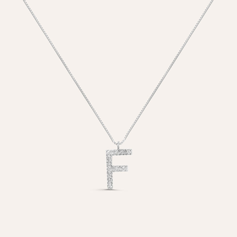 Collana Diamond Letters Oro Bianco Diamante - Spannringe Damen | OROVIVO