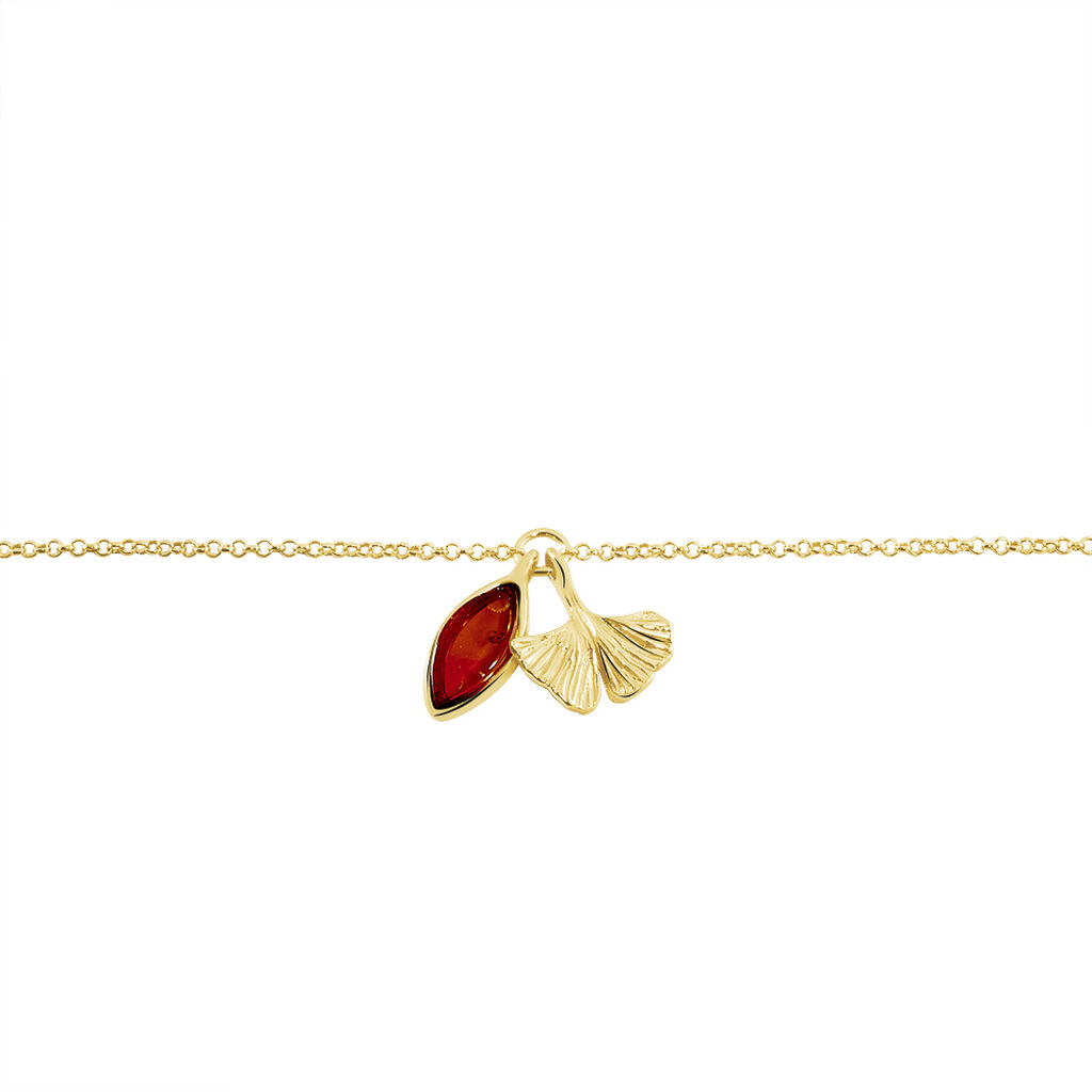 Bracelet Argent Dore Adriaa Ginkgo Ambre - Spannringe Damen | OROVIVO