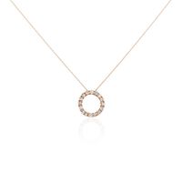 Damen Collier Silber rosevergoldet 925 Zirkonia Champagner Kreis Myriam 1,15mm