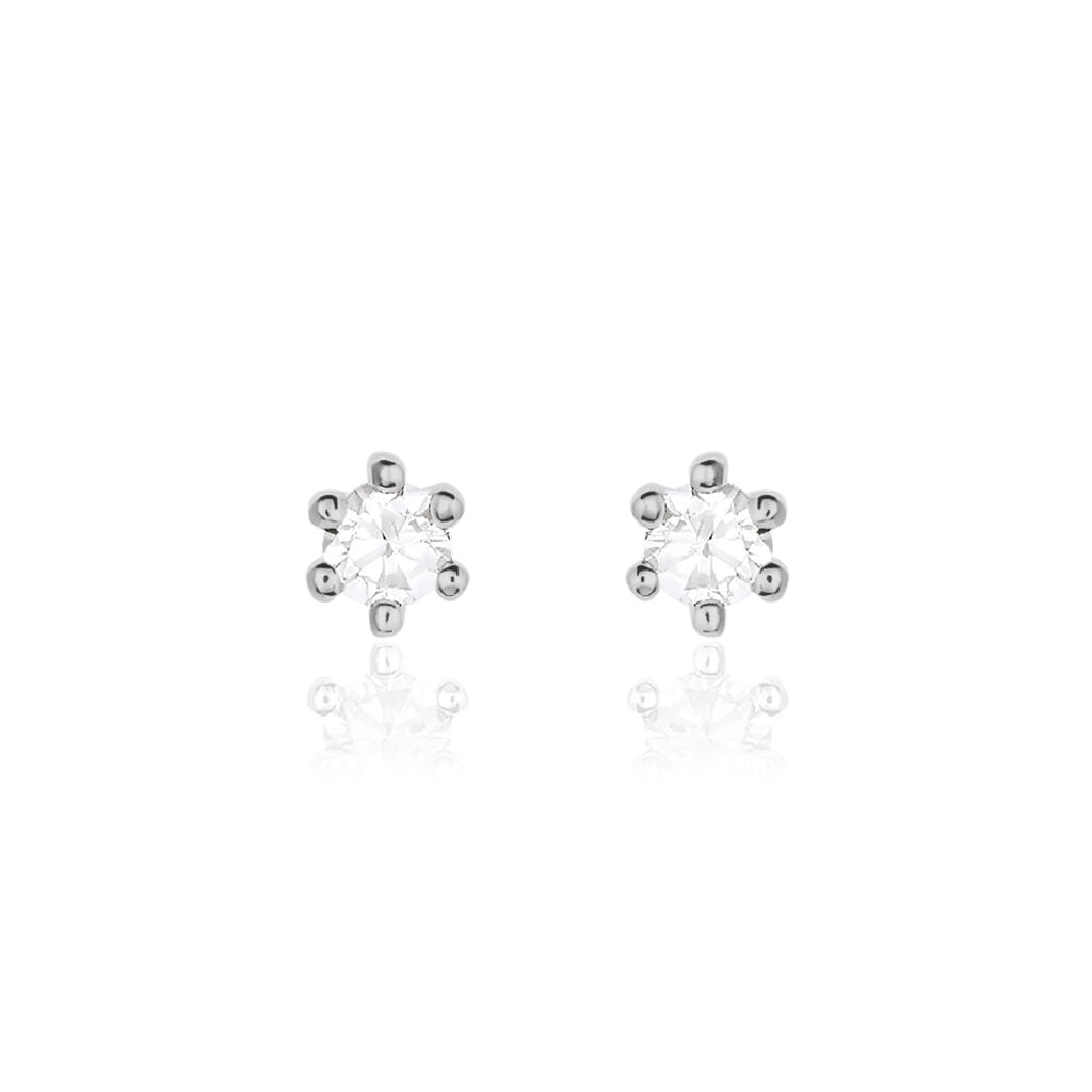 NAPOLI Damen Ohrstecker Gold Bicolor 585 (14 Karat) Diamant Wei&szlig; 0,1 ct
