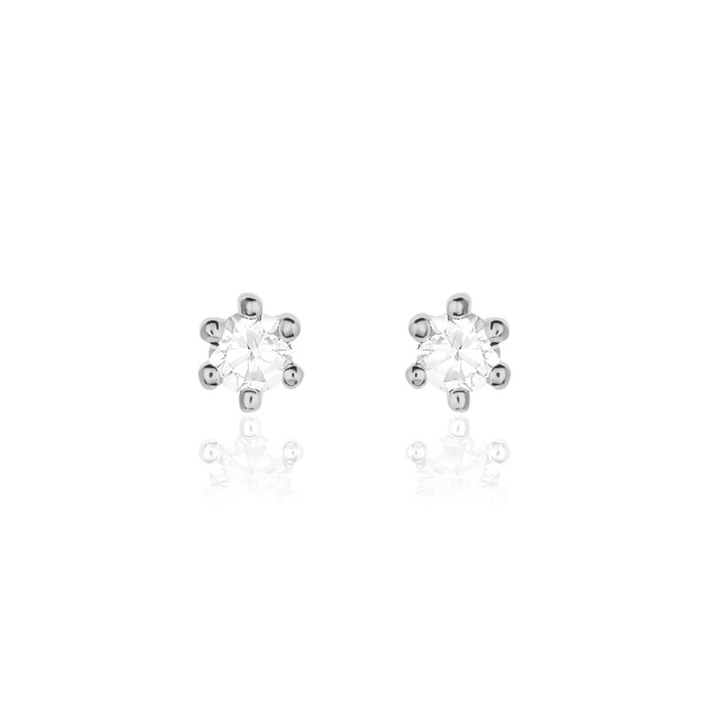 NAPOLI Damen Ohrstecker Gold Bicolor 585 (14 Karat) Diamant Wei&szlig; 0,1 ct - Ohrstecker Damen | OROVIVO