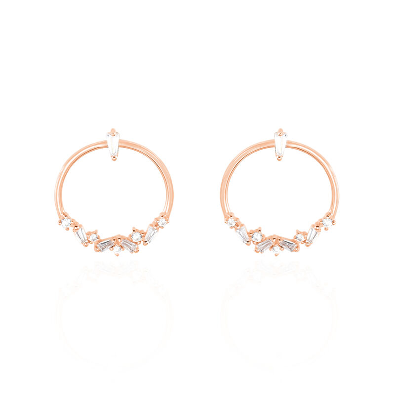 Damen Ohrstecker Silber 925 Rosé vergoldet Zirkonia Kreis Celine - Ohrringe mit Stein Damen | OROVIVO