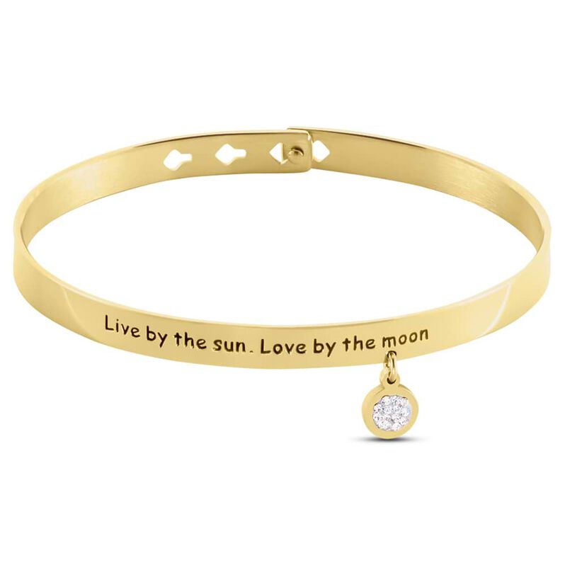 Bangle Lady Message Acciaio Dorato Spirituality e Cristalli - Spannringe Damen | OROVIVO