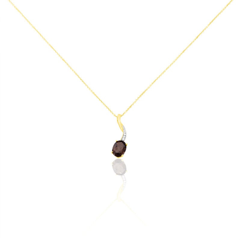 Collier Or Jaune Quartz Et Diamant - Spannringe Damen | OROVIVO
