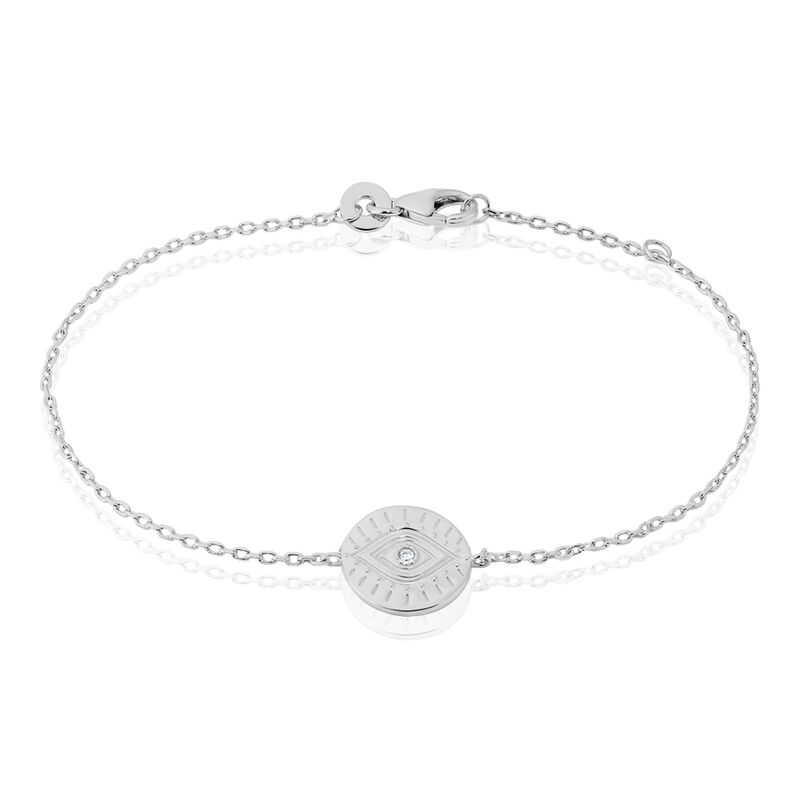 Bracelet Sally Argent Pastille œil Oxyde - Spannringe Damen | OROVIVO
