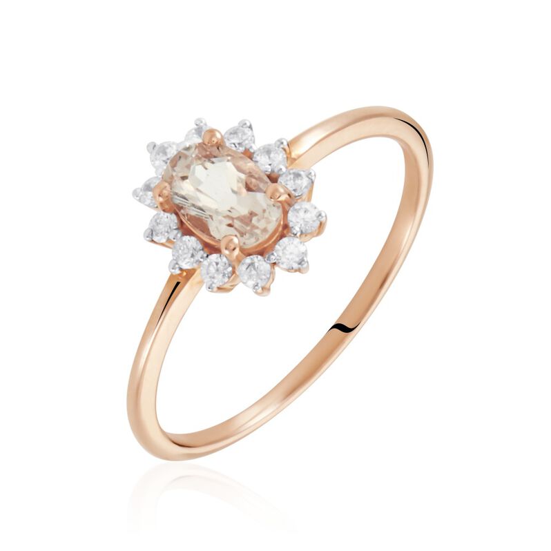 Bague Jozsua Or Rose Morganite Peche Oxyde De Zirconium - Spannringe Damen | OROVIVO