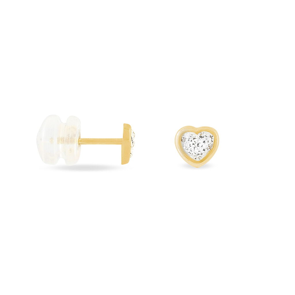 Ohrstecker Gold 375 Kristall Herz