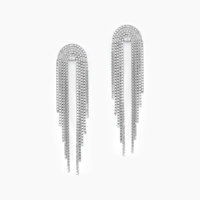 Boucles D'oreilles Pendantes Jakarta Argent Weiss - Spannringe Damen | OROVIVO