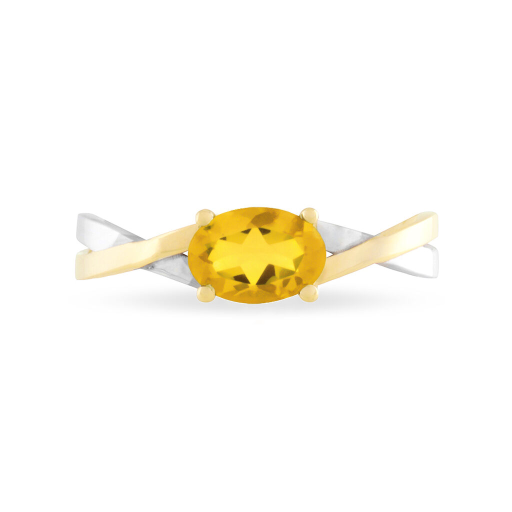 Bague Emeline Or Bicolore Citrine - Spannringe Damen | OROVIVO