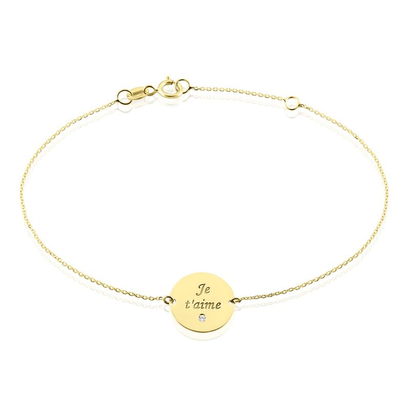 Bracelet Or Jaune Mogontia Oxyde De Zirconium - Spannringe Damen | OROVIVO