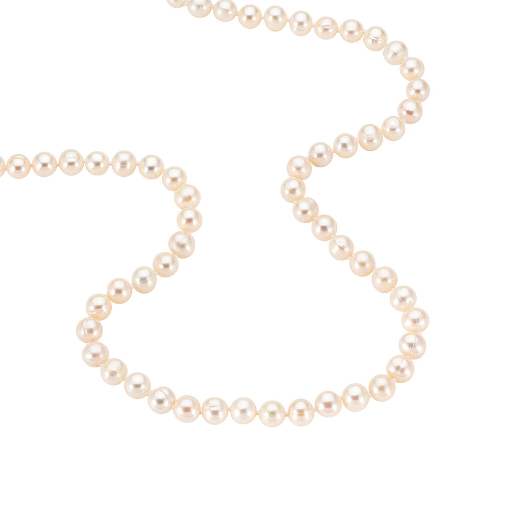 ALDEPHIA 4 Damen Collier Silber 925 Zuchtperle Perlmutt Ball B 7 mm