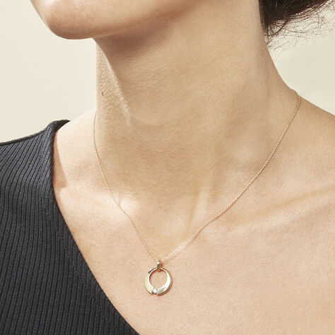 Damen Collier Gold 375 Diamant 0,08ct Kreis Valencia 45cm - Halsketten Damen | OROVIVO