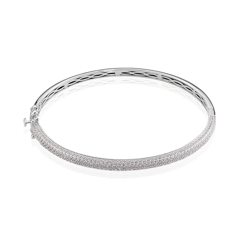 PAVINA Damen Armreif / Armspange Silber Silber 925 Zirkonia Wei&szlig; 3,51 ct - Armreifen Damen | OROVIVO