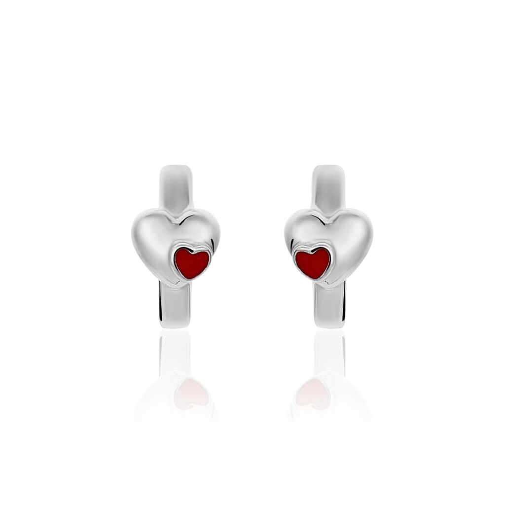 LILITH HERZ 2 Kinder Creolen Silber 925 Herz B 2 mm