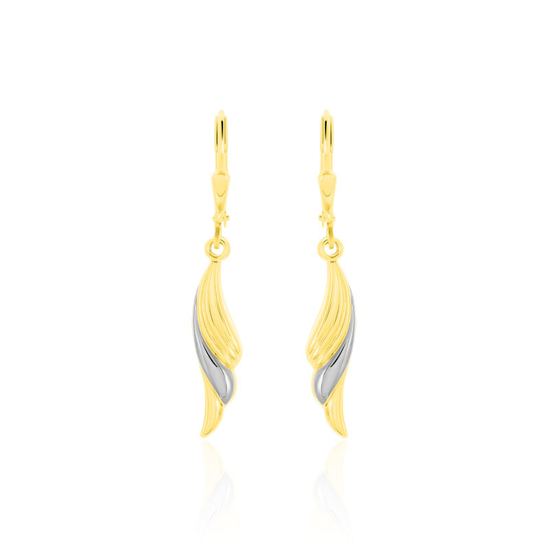 BRIGITTE 1 Damen Ohrringe Lang Gold Bicolor 333 (8 Karat) Fl&uuml;gel - Ohrh&auml;nger Damen | OROVIVO