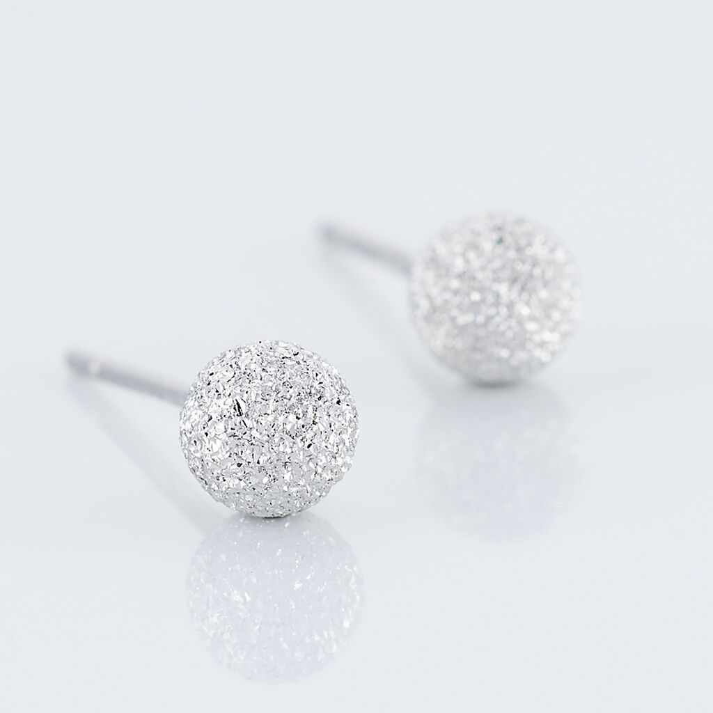 Damen Ohrstecker Silber 925 Kugel Satiniert 5mm - Ohrstecker Damen | OROVIVO