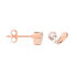 PINKY Damen Ohrstecker Rosegold 375 (9 Karat) Morganit Ros&eacute; Bl&uuml;tenblatt