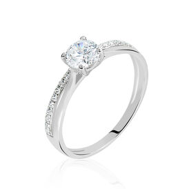 Damenring Weißgold 375 Zirkonia - Ringe mit Stein Damen | OROVIVO