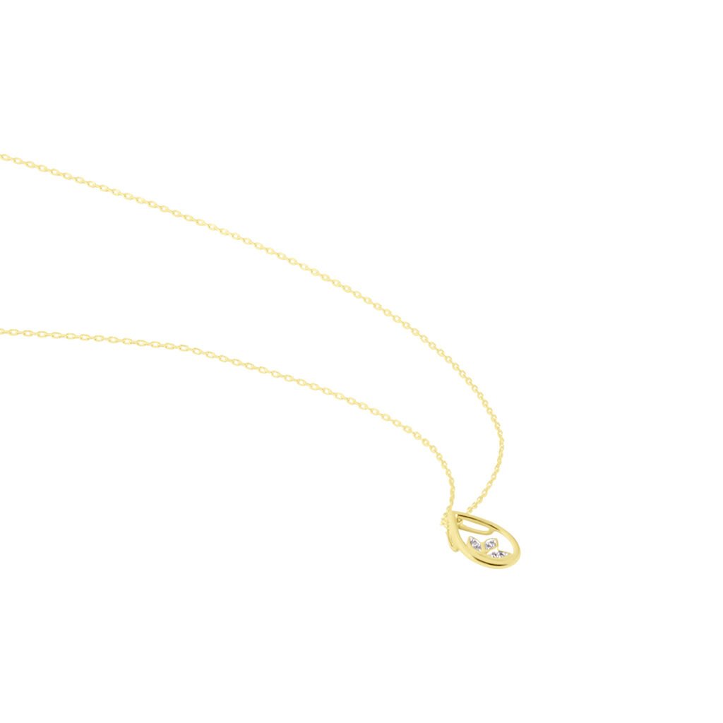 Damen Collier Gold 375 Diamant 0,02ct Tropfen Blatt Kena 0,90mm - Halsketten Damen | OROVIVO