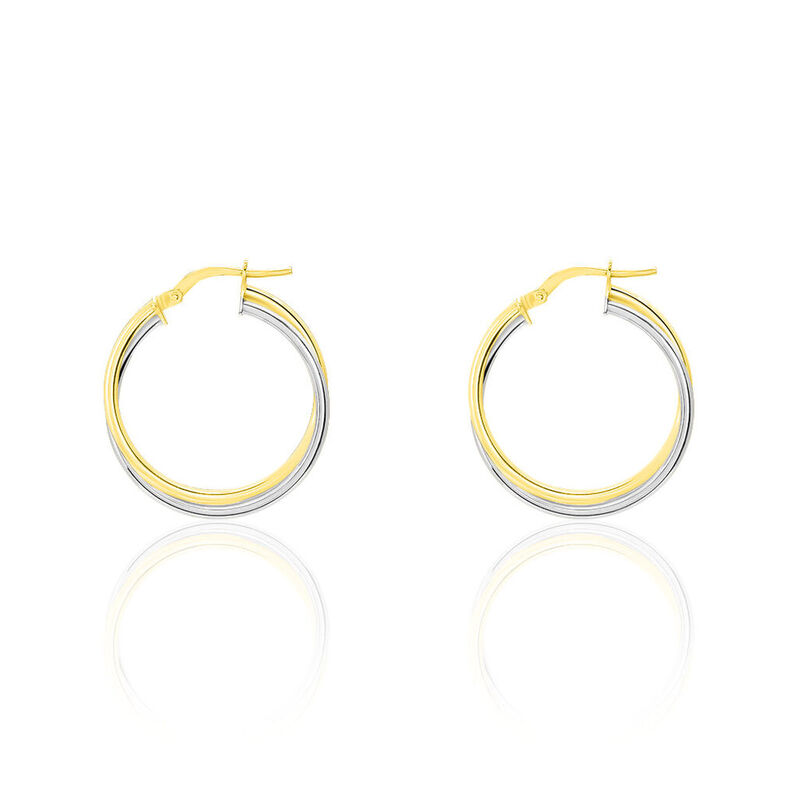 TITA CROISEES FILS Damen Creolen Gold Bicolor 375 (9 Karat) B 1,5 mm - Creolen Damen | OROVIVO