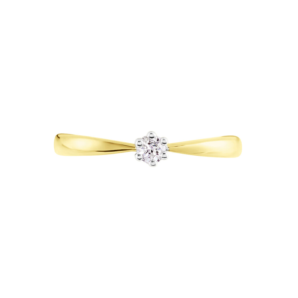 Damen Ring Gold Bicolor 375 Diamant 0,1ct Rome  - Verlobungsringe Damen | OROVIVO