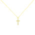 LIVIA Damen Collier Gold 375 (9 Karat) Zirkonia Weiß 0,21 ct Religiöses Kreuz