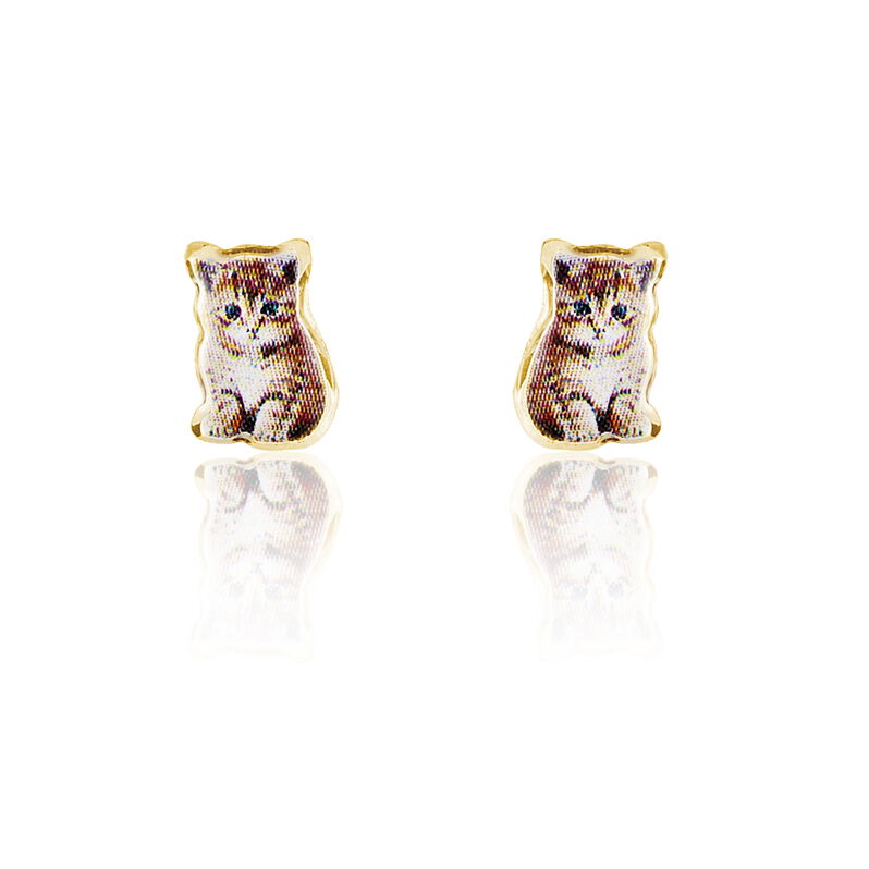 Boucles D'oreilles Puces Preciosa Or Jaune - Spannringe Kinder | OROVIVO