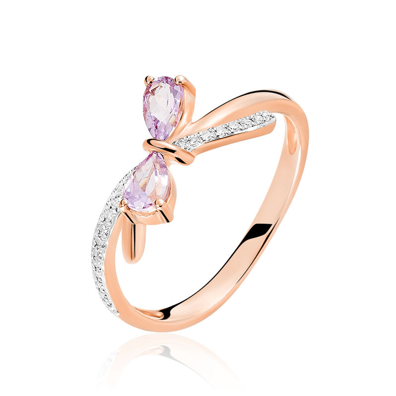 Bague Ilda Or Rose Amethyste Et Diamant - Spannringe Damen | OROVIVO