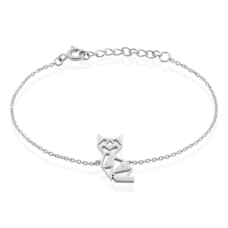 Bracelet Argent Rhodie Junien Origami Chat Microsetting - Spannringe Damen | OROVIVO