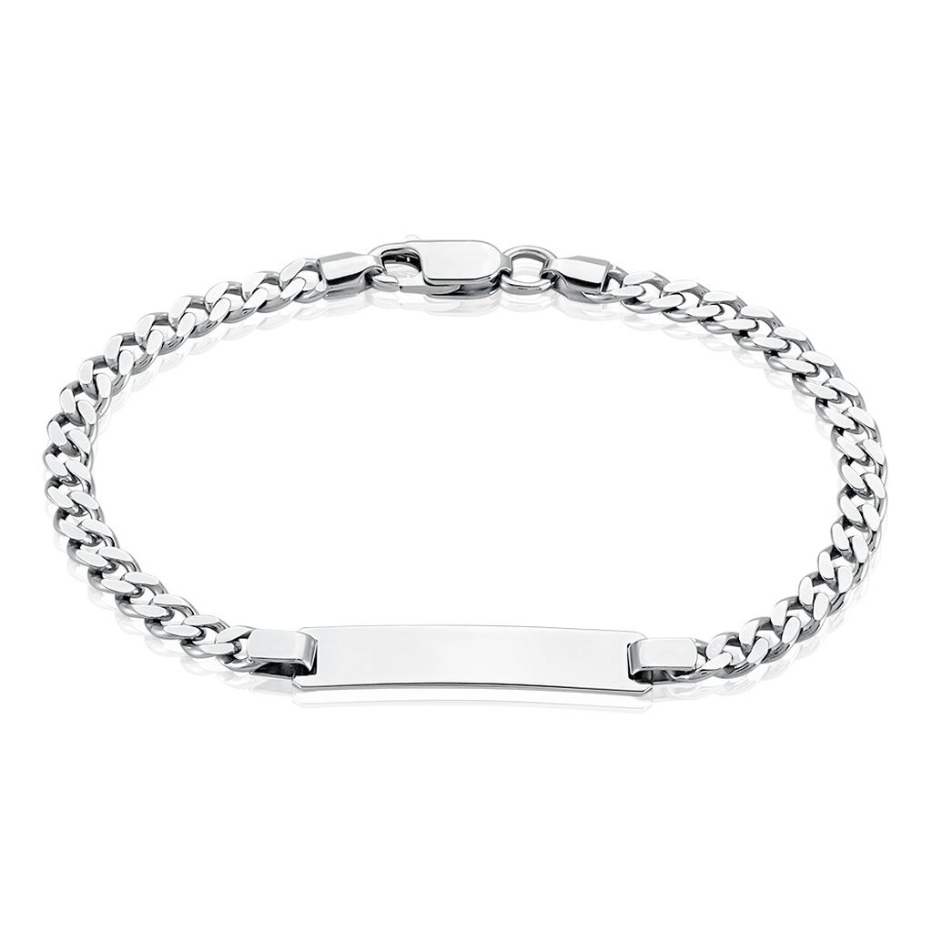 Thumbnail - Unisex ID Armband Silber Silber 925 Panzer S Id 4,70mm , ID Armband ohne Stein