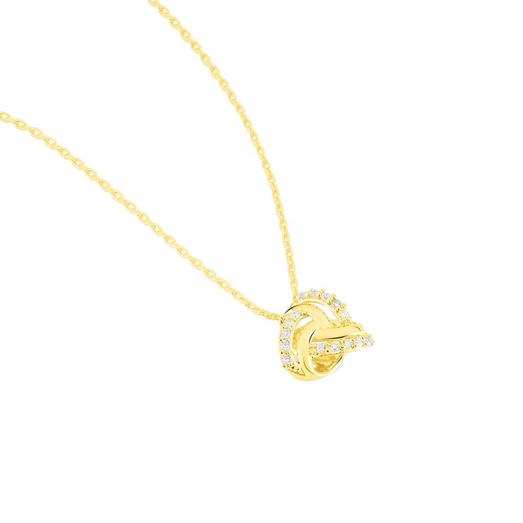 Damen Collier Gold 375 Diamant 0,1ct Spiralförmig Node - Halsketten Damen | OROVIVO