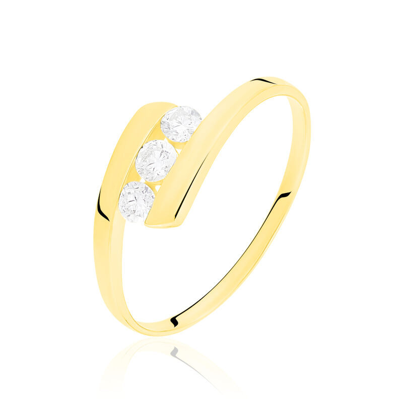 Bague Trilogie Or Jaune Diamant - Spannringe Damen | OROVIVO