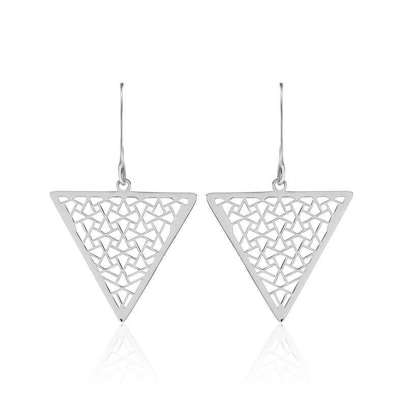 Boucles D'oreilles Pendantes Adelena Argent Blanc - Spannringe Damen | OROVIVO