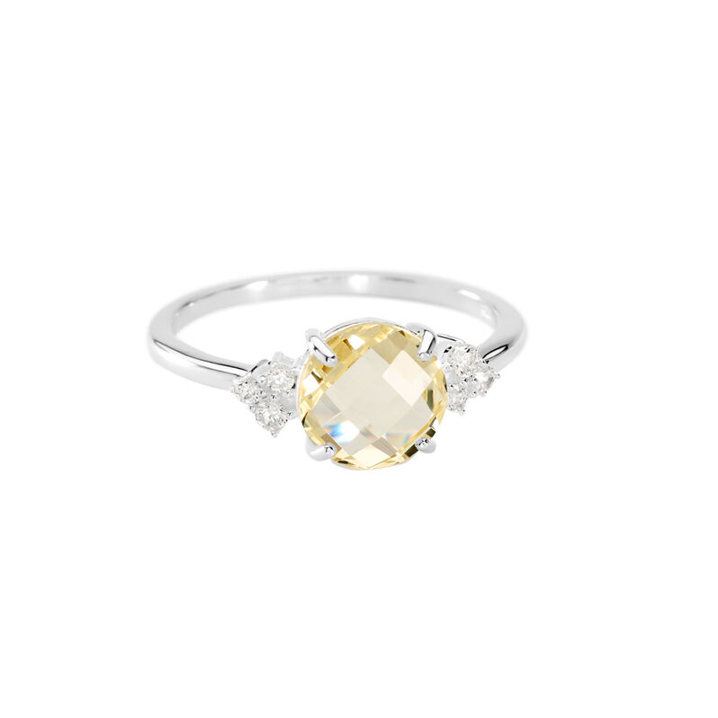 HADLEE Damen Ring Silber Silber 925 Glas Zitrone - Solit&auml;rringe Damen | OROVIVO