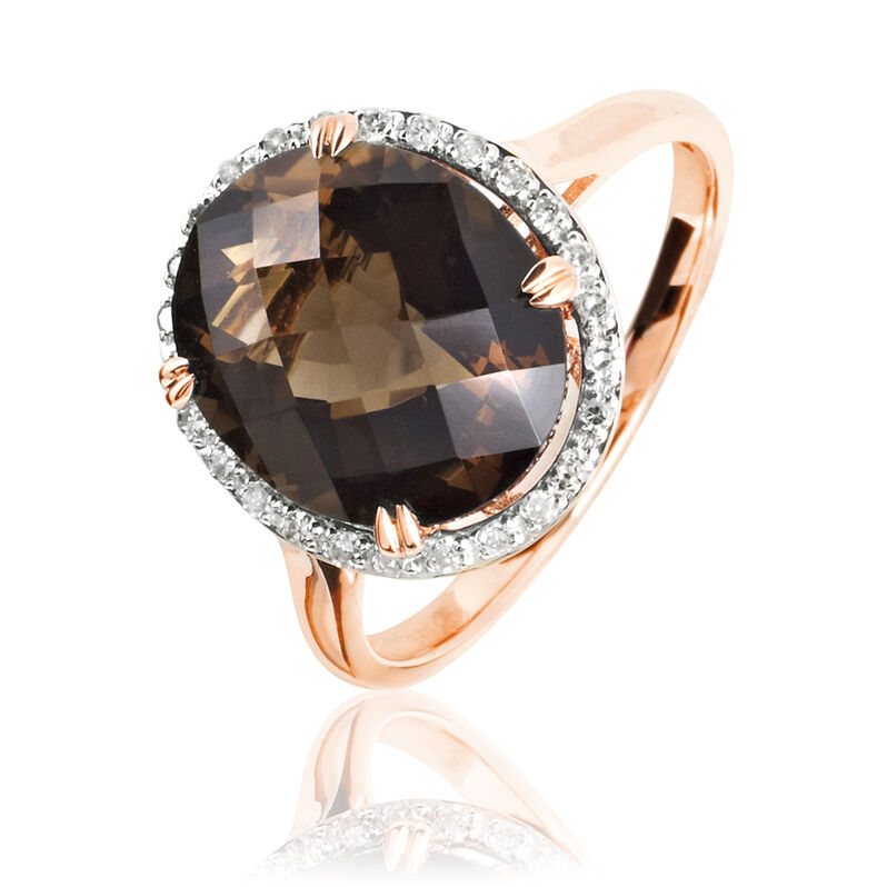 Bague Anna Or Rose Quartz Et Diamant - Spannringe Damen | OROVIVO