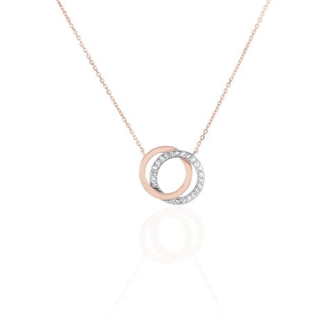 Damen Collier Gold Bicolor 375 Diamant 0,07ct Kreis Absolu - Halsketten Damen | OROVIVO