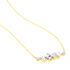 VIERECKIG Damen Collier Gold Bicolor 375 (9 Karat) Diamant Wei&szlig; 0,16 ct