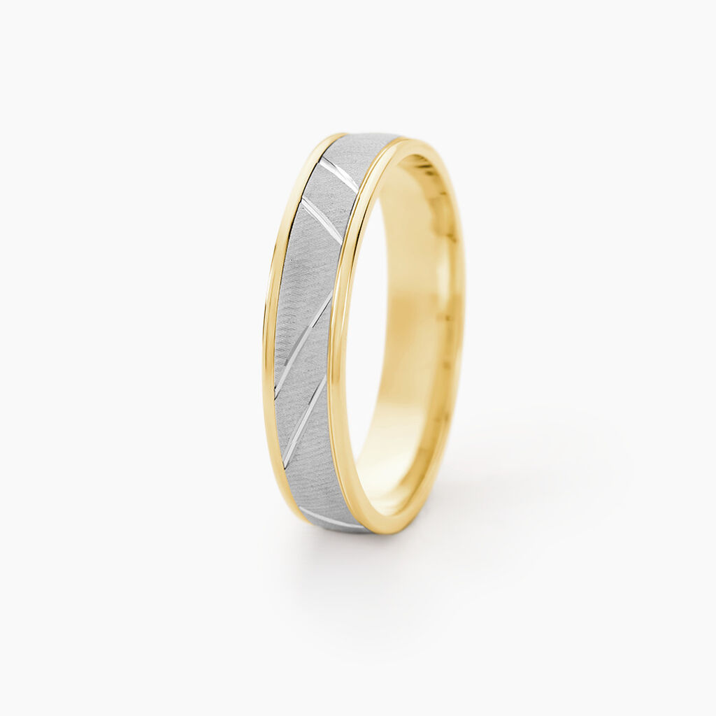 Alliance Mat Ruban Plat Or Bicolore - Spannringe Familie | OROVIVO