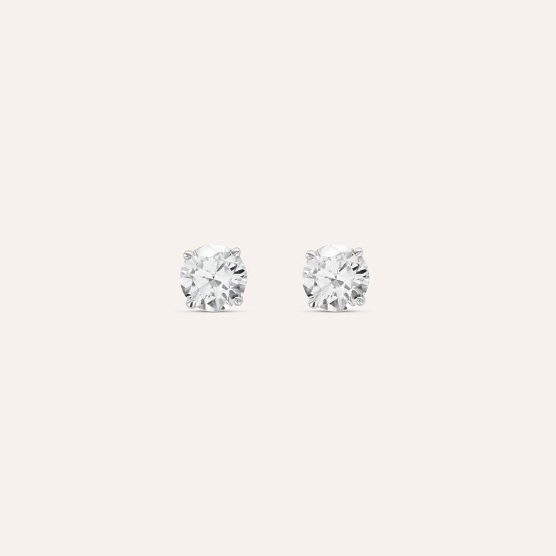 Orecchini Lobo Punto Luce Claire Oro Bianco Cubic Zirconia - Spannringe Damen | OROVIVO
