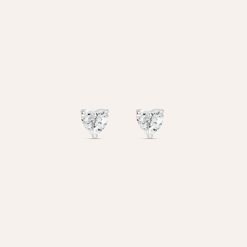 Orecchini Lobo Punto Luce Claire Oro Bianco Cubic Zirconia - Spannringe Damen | OROVIVO