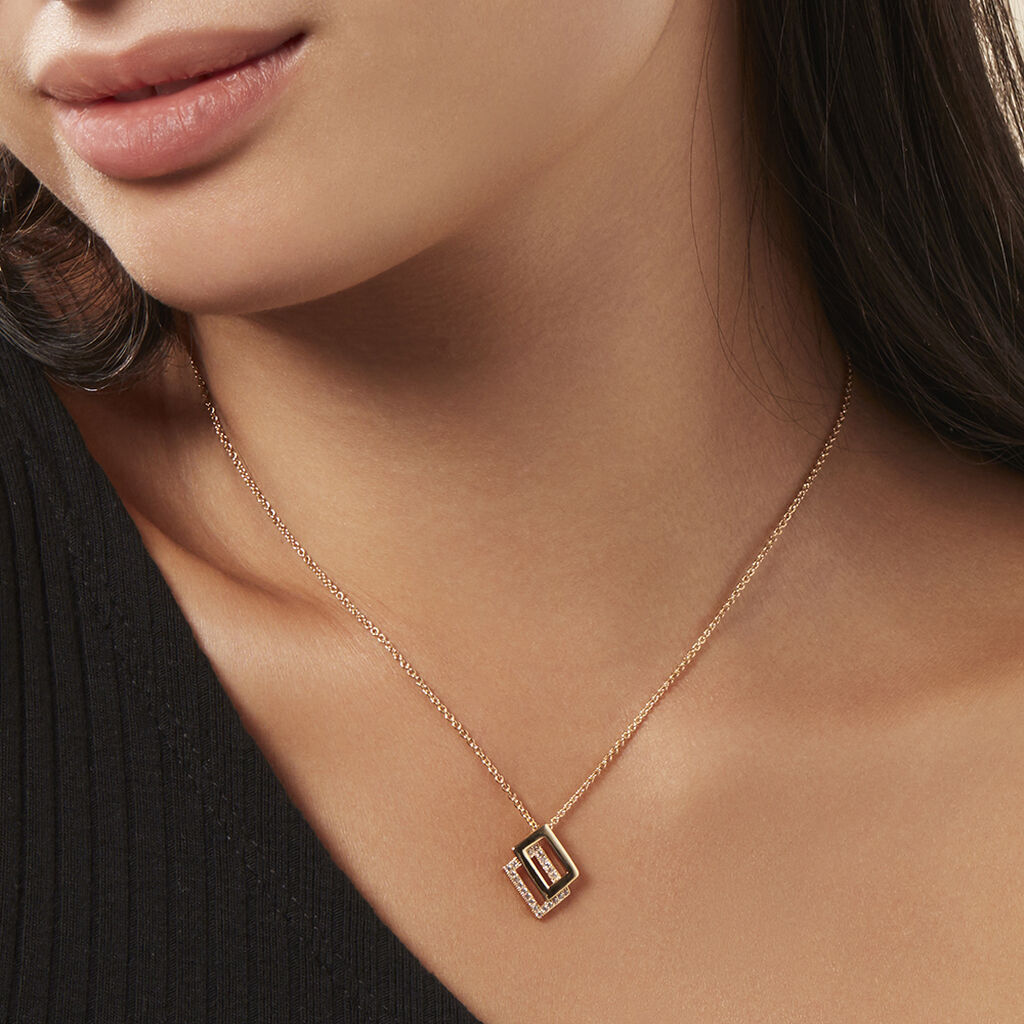 Damen Collier Vergoldet Zirkonia Glogina - Halsketten Damen | OROVIVO